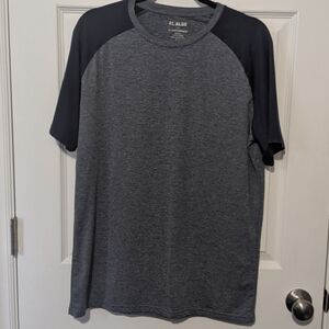 Algo Mens Shirt Medium  Light & Dark Blue EUC